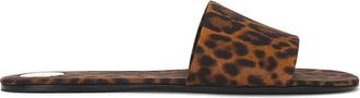 Saint Laurent Leopard Grosgrain Carlyle Slides, Brand Size 38 ( US Size 8 )