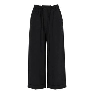 Yohji Yamamoto Dames, Broeken, Zwart, Maat: XS Poliester