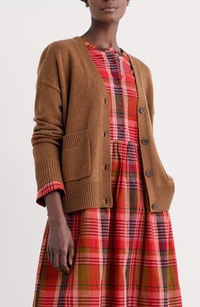 Seasalt Cornwall Senara Wool Blend Cardigan in Toffee at Nordstrom, Size 14