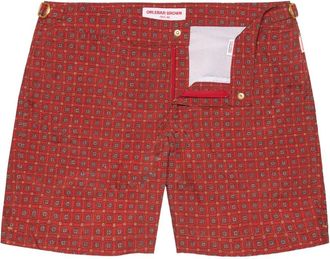 Orlebar Brown Bulldog zwembroek met geometrische print en gespdetail - Rood