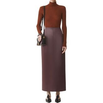 Lanvin Straight Skirt In Cotton And Viscose in Mocha at Nordstrom, Size 40 Eu