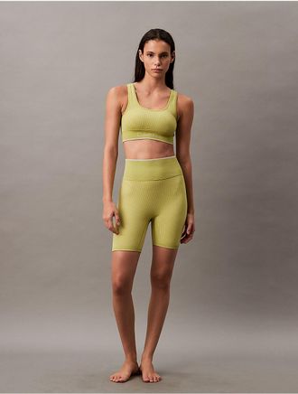 Calvin Klein Calvin Klein Womens Rib Sport Bike Shorts - Green - XS
