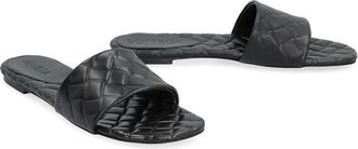 Bottega Veneta Womens Black Lamb Leather Mules