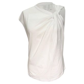 Isabel Marant Nayda Twisted T-Shirt in White Cotton