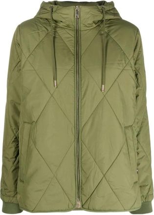 Tommy Hilfiger Drawstring-Hood Gewatteerde Jas - Dames - Winterjassen - Groen - S - Polyester - Jassen