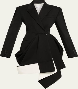 Givenchy Draped Grain De Poudre Double-Breasted Jacket