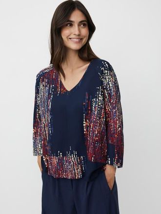 Masai MaBenika 3/4 Sleeve V-Neck Blouse in Red Dahlia at Nordstrom, Size Large