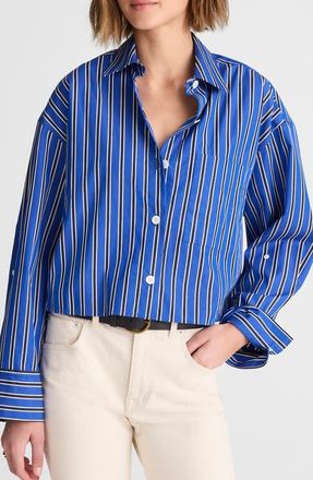 Madewell Straight Hem Poplin Shirt in Riviera Coast Ground at Nordstrom, Size Xx-Large