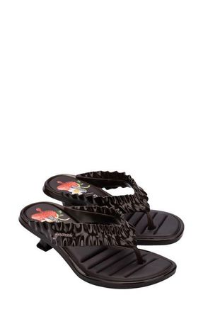 Melissa x Ganni Kitten Heel Flip Flop in Brown at Nordstrom, Size 10