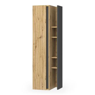 Vicco Armario De Ba&ntilde;o Edelin, Antracita/artisan, 35 X 120 Cm Con 4 Compartimentos De Almacenamiento, Vicco