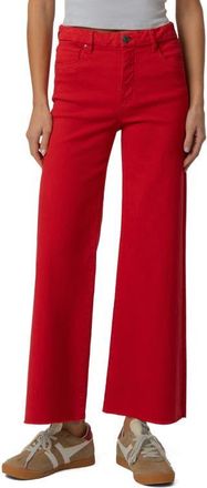 Kut from the Kloth Meg Fab Ab Raw Hem High Waist Ankle Wide Leg Jeans in Tomato at Nordstrom, Size 14