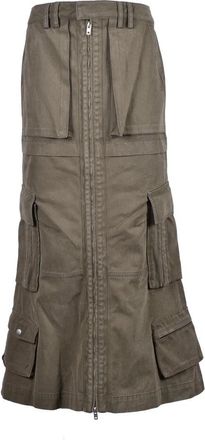 We11done Cotton Cargo Dress - Khaki