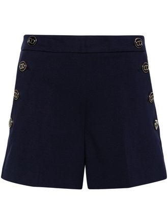 Twin-Set Shorts con logo goffrato - Blu