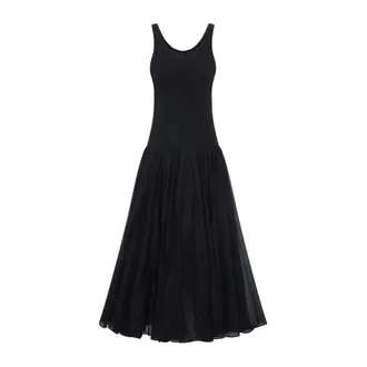 Co Maxi Dresses, female, Black, Size: M Crinoline Double Layer Dress