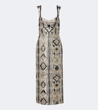 Johanna Ortiz Vestido largo Tropicana de jacquard