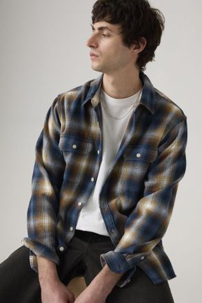 Levi's Giacca-camicia da lavoro Jackson - Uomo - 2XL - Blu / Warwick Plaid Vintage Indigo Flannel