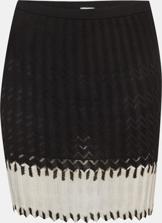 M Missoni Black Zig Zag Knit Mini Skirt