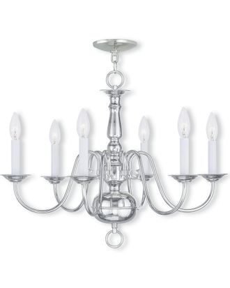 Livex Lighting Livex Williamsburgh 6-Light Polished Nickel Chandelier