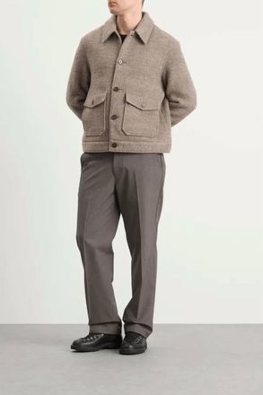 Wax London Newgate Wool Jacket In Light Brown Melange