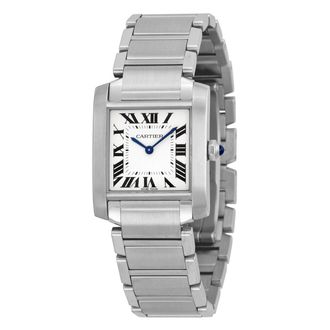 Cartier Pre-owned Cartier Tank Francaise Silver Grained Dial Ladies Watch WSTA0005