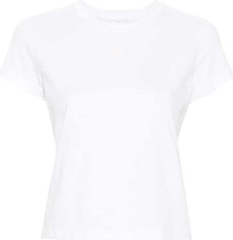 Alexander Wang Wit Logo Print Crew Neck T-shirt - Dames - T-shirts - Wit - XS - Katoen - Tops