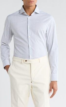 Ted Baker Slim Fit Four-Season Performance Dress Shirt in Green Multi at Nordstrom Rack, Size 17.5 - 36/37