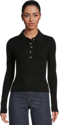 Joe's The Lisa Polo Sweater Womens Sweater Black : XS, Acrylic/Modal/Nylon