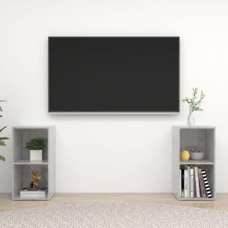 vidaXL Vidaxl - Mobili tv 2 pz Grigio Cemento 72x35x36,5cm in Legno Multistrato