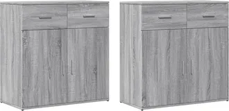 vidaXL Vidaxl - Aparadores 2 Uds Madera De Ingenier&iacute;a Gris Sonoma 79x38x80 Cm
