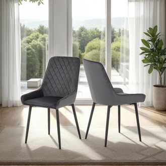 Seconique Avery Chair ( Pair ) in Grey