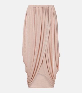 Xu Zhi Asymmetric draped midi skirt