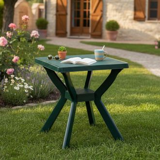 Dmora Dmora Table DExt&eacute;rieur Carr&eacute;e, Made In Italy, 70x70x72 Cm, Couleur Vert