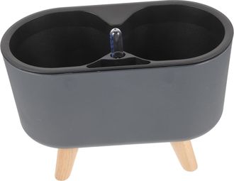 OEM Maceta Inteligente Con Bolas De Autorriego Para Plantas De Interior Y Jard&iacute;n, Maceta Con Sistema De Riego Autom&aacute;tico En Madera, Color Negro