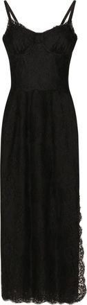 Dolce & Gabbana Chantilly-lace slip dress - women - Cotton/Polyamide/Silk/Spandex/Elastane/Polyamide/Cotton - 44 - Black
