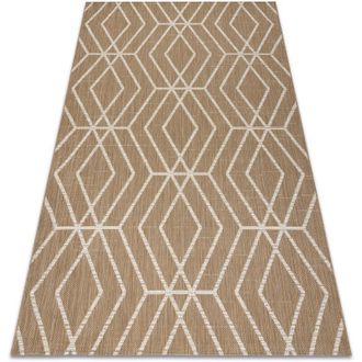 RugsX Rugsx - Flat 48956265 Alfombra De Sisal Geom&eacute;trica - Color Paja Beige Natural, Cuerda Beige 120x170 Cm