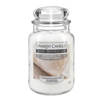 Yankee Candle Company White Linen Lace, candela in giara grande Yankee Candle