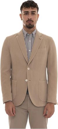 Harmont & Blaine Kort Jasje met 2 Knoppen - Heren - Blazers - Beige - XL - Katoen - Jassen