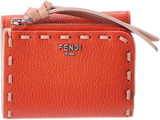 Fendi Fendi Peekaboo Micro Leather Trifold Wallet