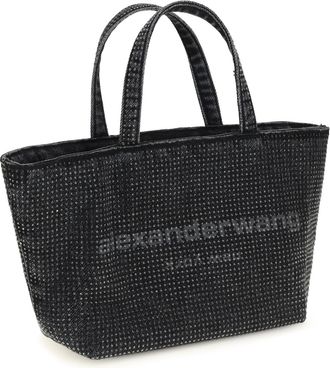 Alexander Wang Womens Tote Bag Punch Small Grey Aged Cotton Shoulder
