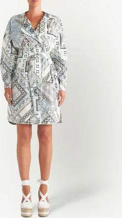 Etro Etro Womens Multicolour Cotton Dress - Light Blue - Size EU 44 (Womens)