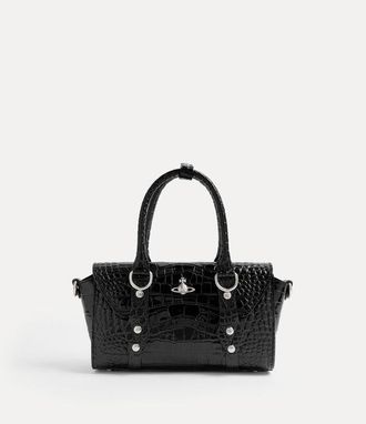 Vivienne Westwood Bettina Mini Crossbody Emboss Croc Leather Black