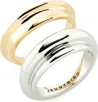 JENNY BIRD Lennon Set of 2 Rings in Two-Tone at Nordstrom, Size 7