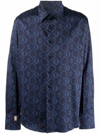 Billionaire Boys Club Flavio baroque-print shirt - men - Cotton/Spandex/Elastane - S - Blue