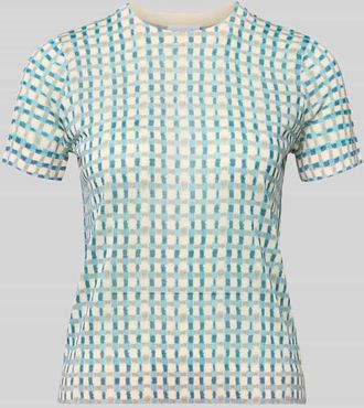 Jake*s Strickshirt aus Viskose-Mix im Allover-Look in Bleu, Gr&ouml;&szlig;e XXL