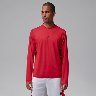 Nike Jordan Mens Jordan Sport Essentials Dri-FIT Long-Sleeve Top in Red | IF0887-687