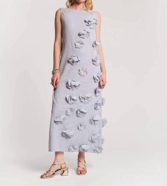 Frances Valentine Origami Dress In Blue Seersucker Stripe
