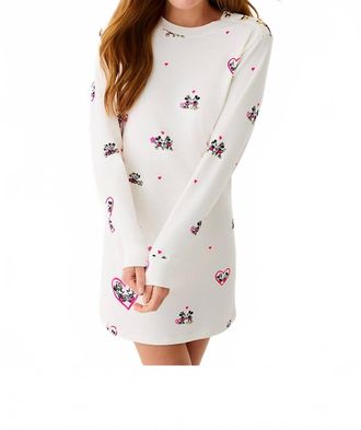Lilly Pulitzer Ballad Long Sleeve Dress In Coconut Disney Half Drop