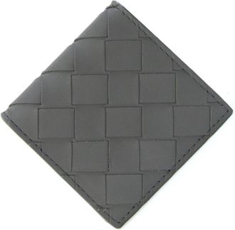 Bottega Veneta Dark Gray Intrecciato Coin Purse/Coin Case (Pre-Owned)