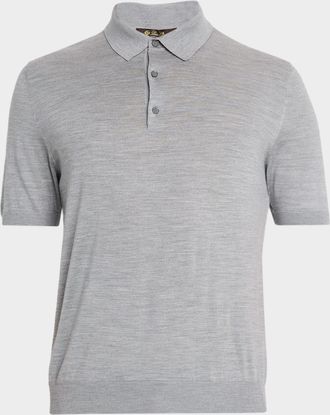 Loro Piana Mens Sottile Short-Sleeve Polo Sweater