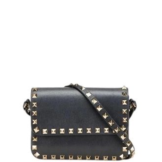 Valentino Pre-owned Cross Body Bags, female, Black, Size: ONE SIZE Pre-owned Leather Shoulder Bag